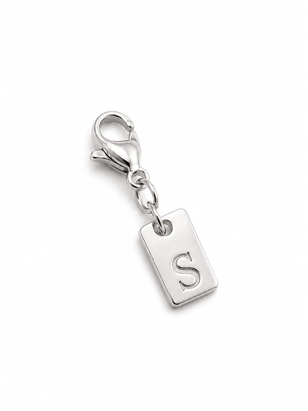 Charm lettre initiale gravée sur plaque - doré