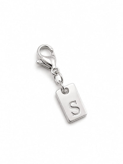 Charm lettre initiale gravée sur plaque - doré