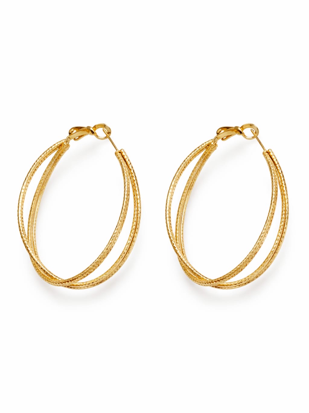 Boucles d’oreilles double anneau - doré
