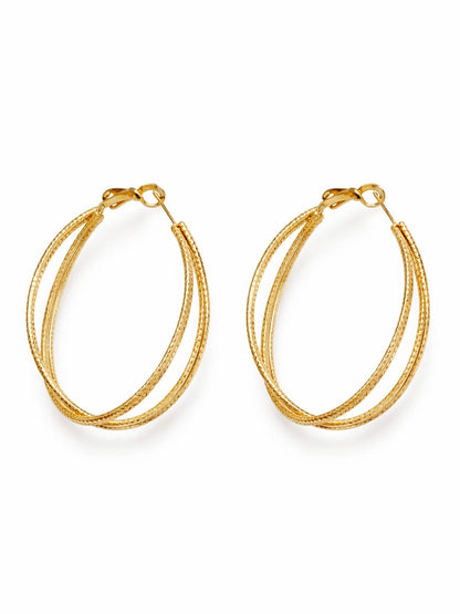 Boucles d’oreilles double anneau - doré