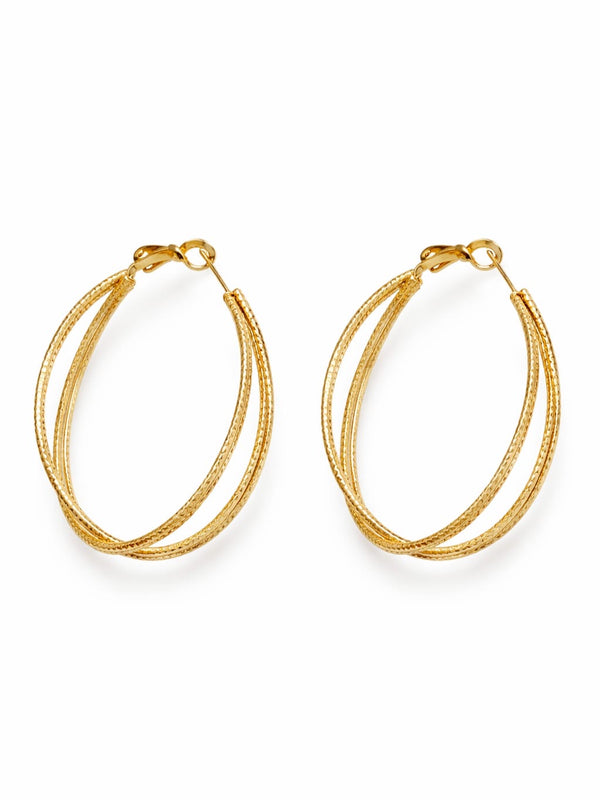 Boucles d’oreilles double anneau - doré