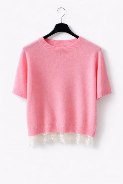 Tee-shirt Dentelle ROMANE | Coloris au choix
