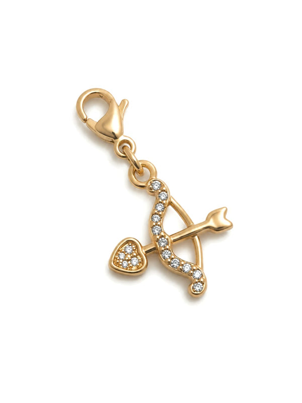 Charm flèche de cupidon zircons - doré
