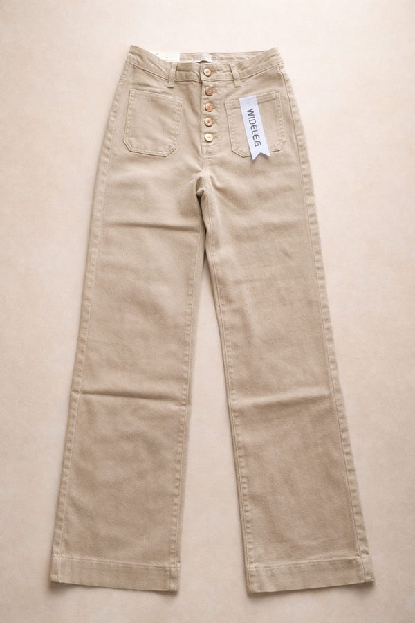 Jean casual wide leg | Beige