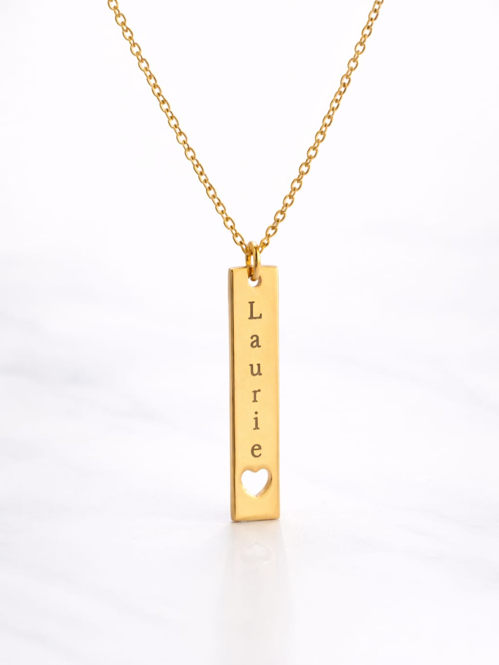 Collier plaque coeur à graver | Doré