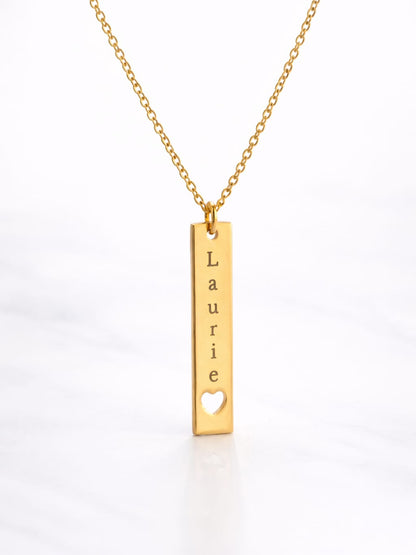 Collier plaque coeur à graver | Doré