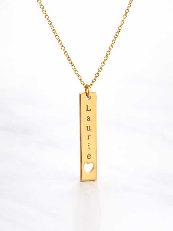 Collier plaque coeur à graver | Doré