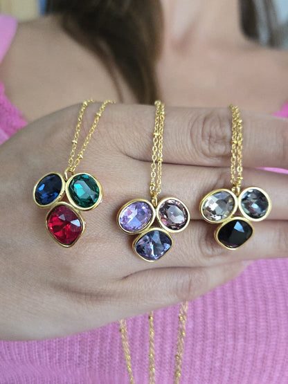Collier 3 cristaux destockage