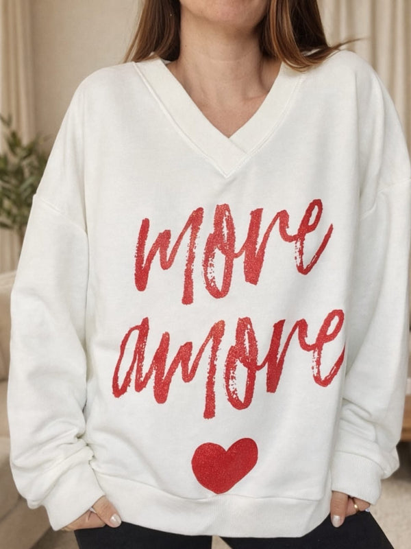 Sweat casual MORE AMORE | Blanc