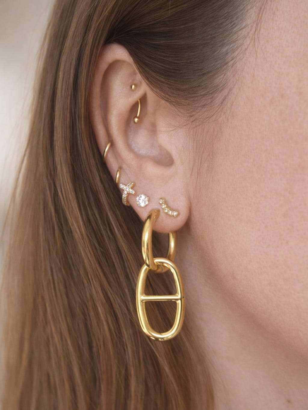 Boucles d’oreilles maille marine - doré
