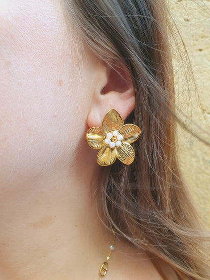 Boucles d’oreilles BALI perlée