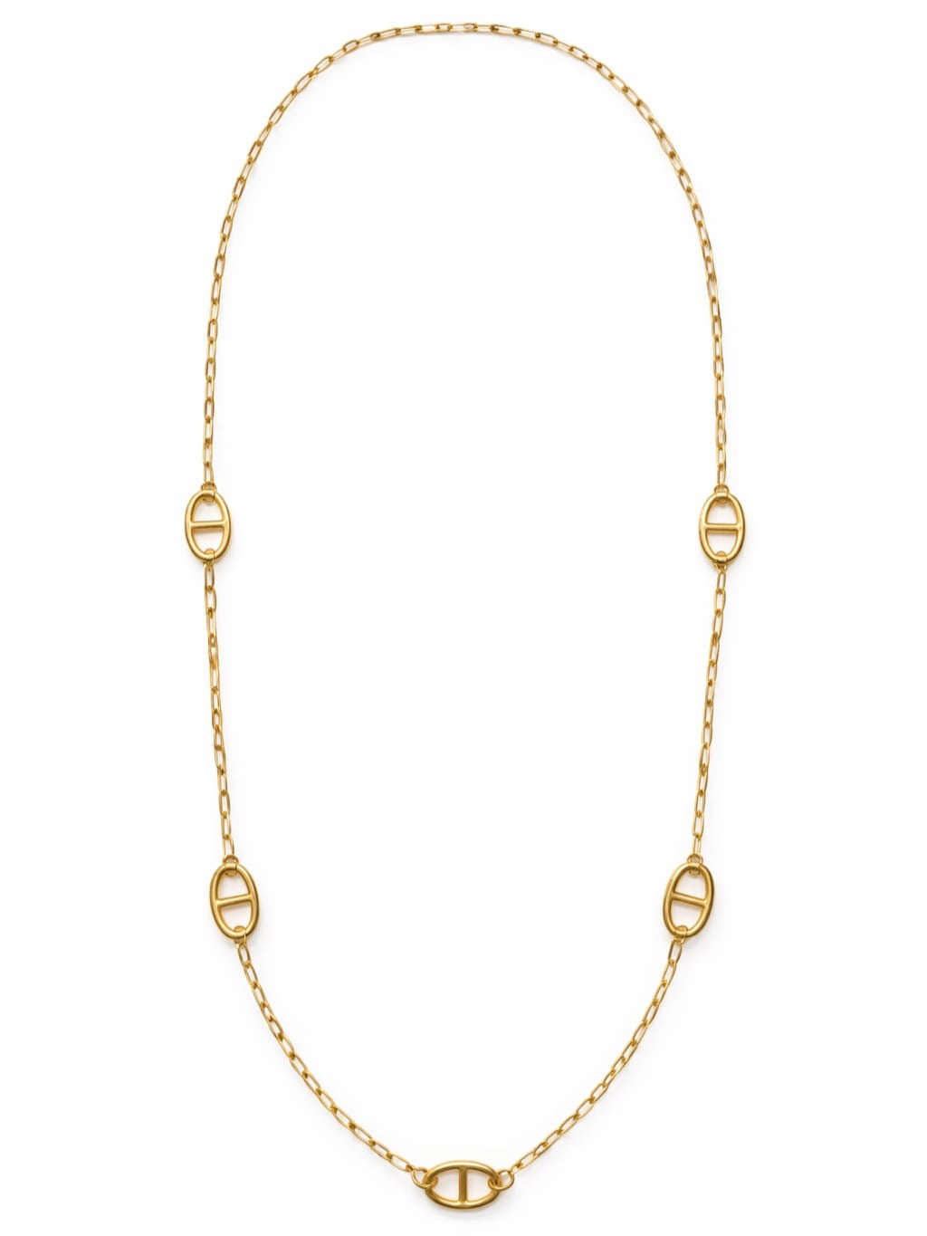 Sautoir AGATA maille marine - doré