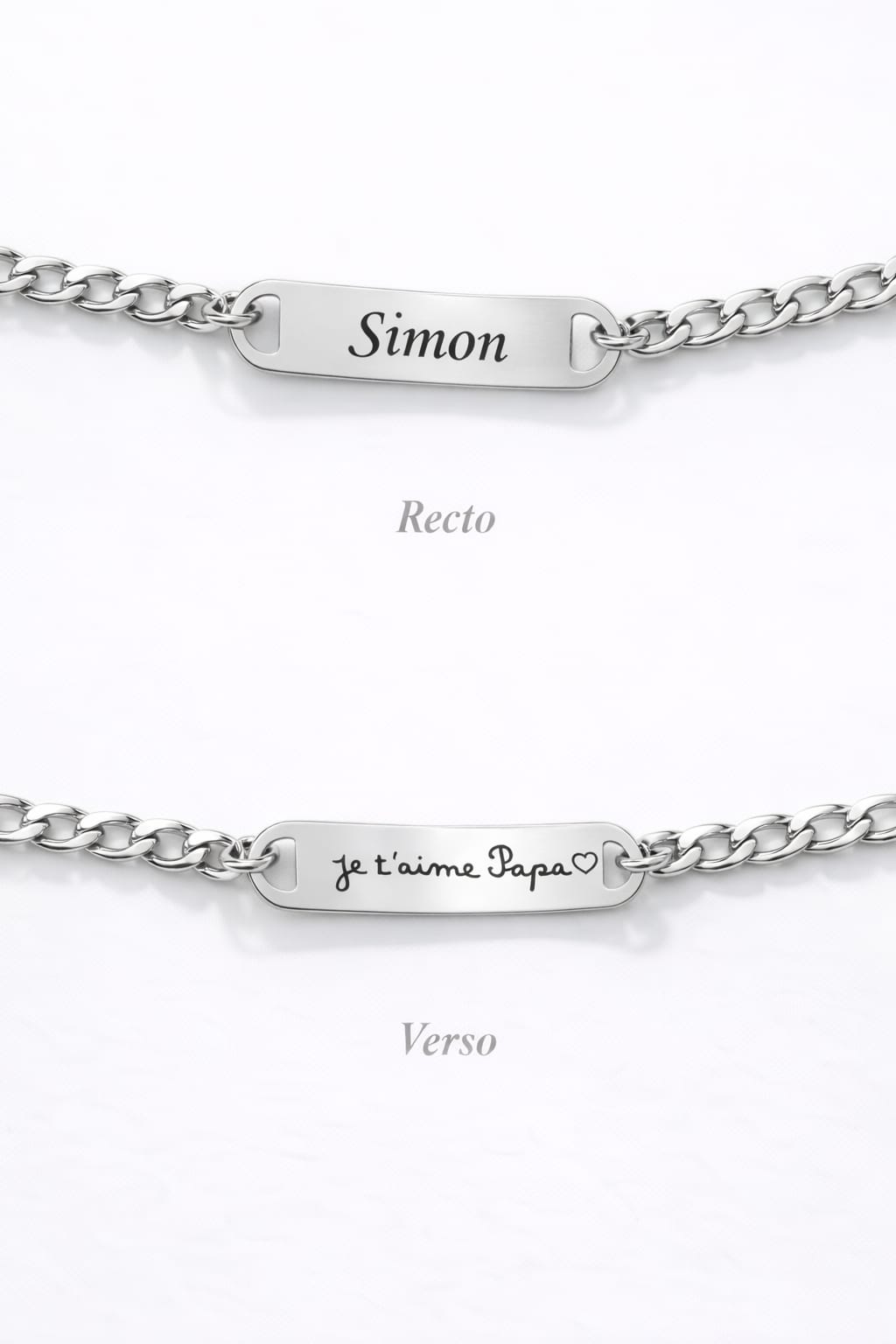 Bracelet gourmette maillons plats à graver | Coloris au choix