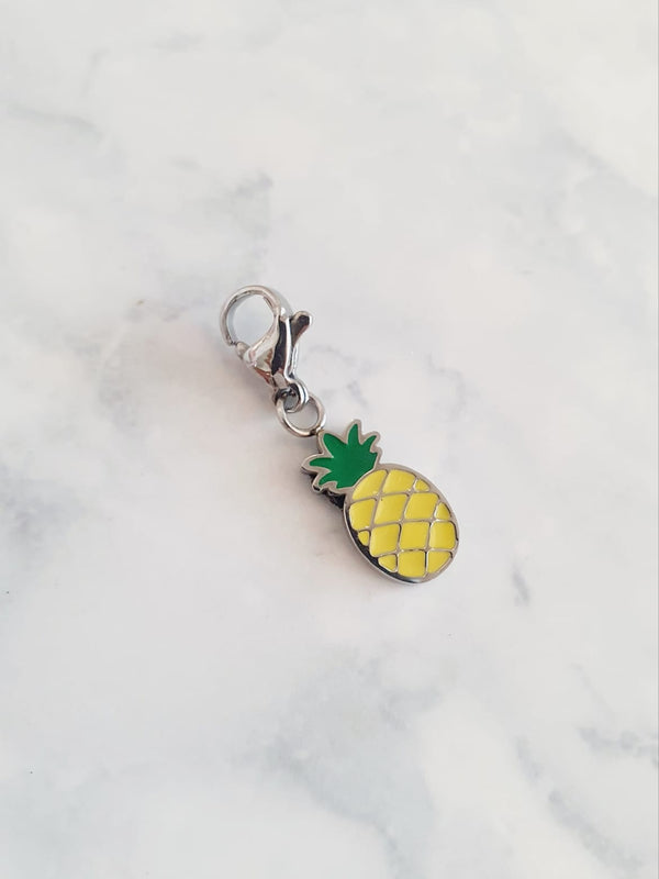 Charm ananas couleurs -  argenté
