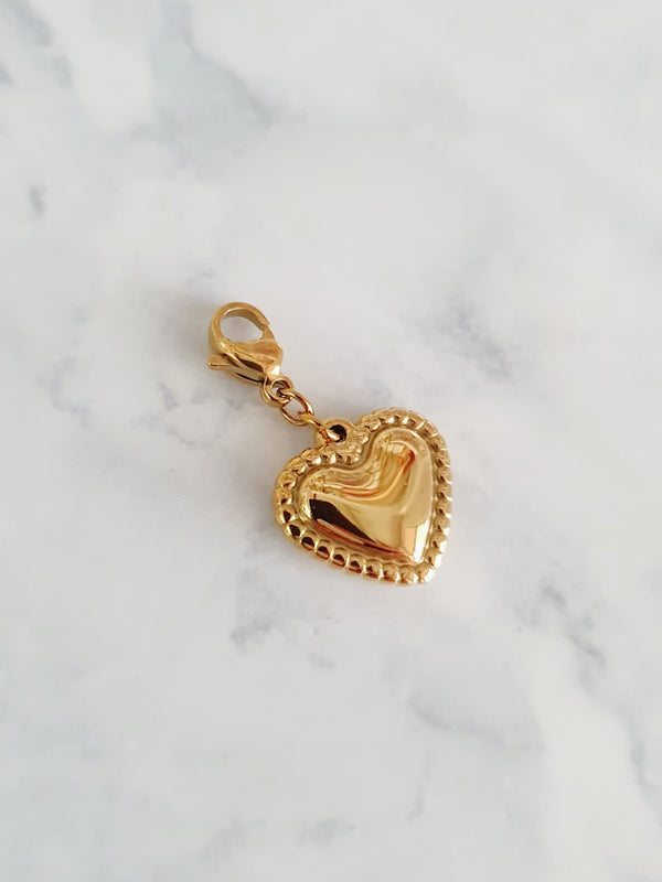 Charm coeur picots - doré
