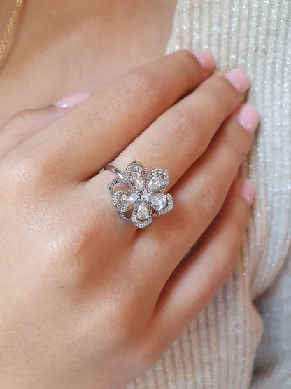 Bague rotative anti-stress Tourbillon de paix - argenté