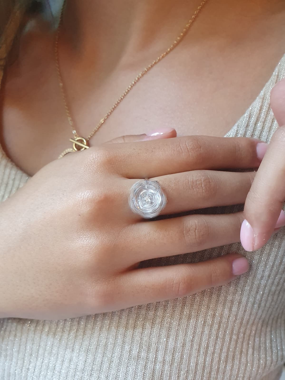 Bague rotative anti-stress Tourbillon de paix - argenté
