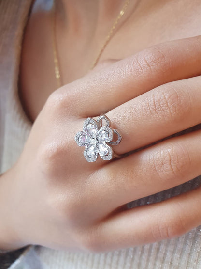 Bague rotative anti-stress Tourbillon de paix - argenté