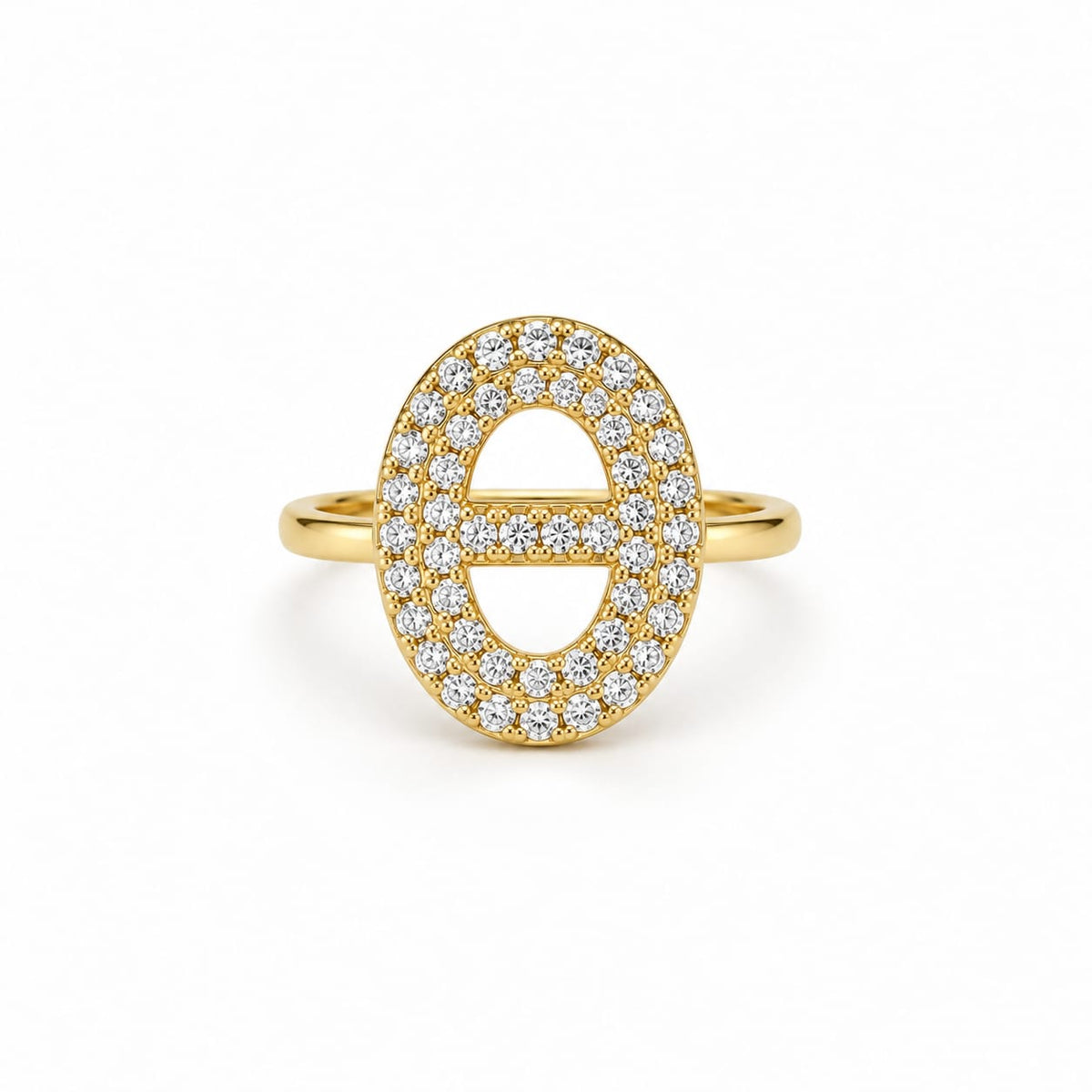 Bague LUMINA maille marine - doré