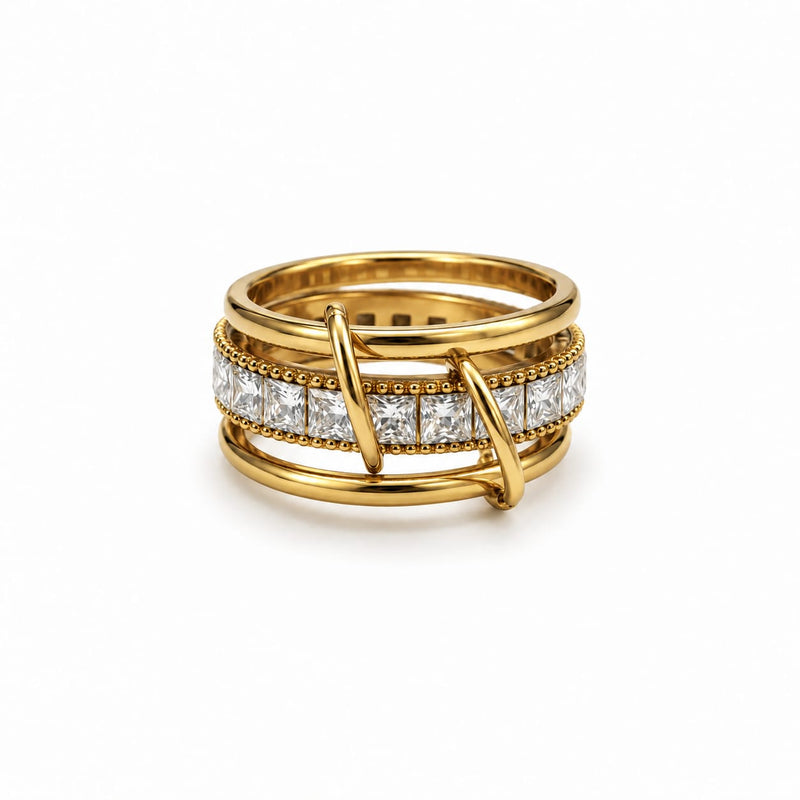 Bague empilable DIAMELIA - doré