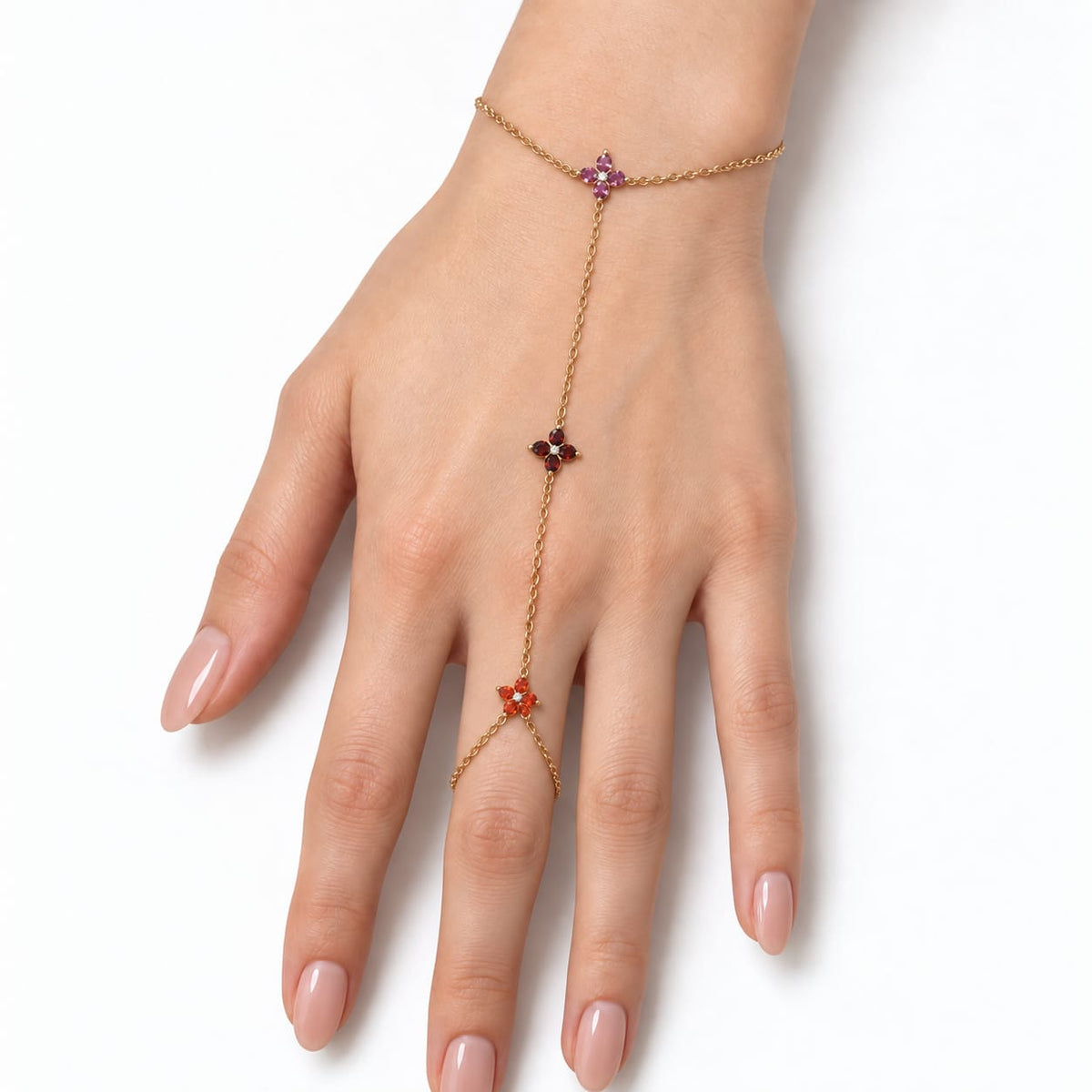 Bijou de main LUREXIA - tons rouges
