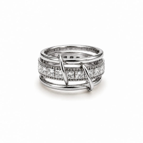 Bague empilable DIAMELIA - argenté