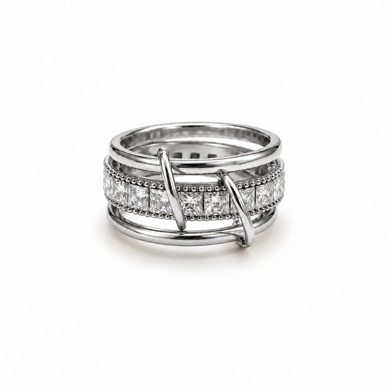 Bague empilable DIAMELIA - argenté