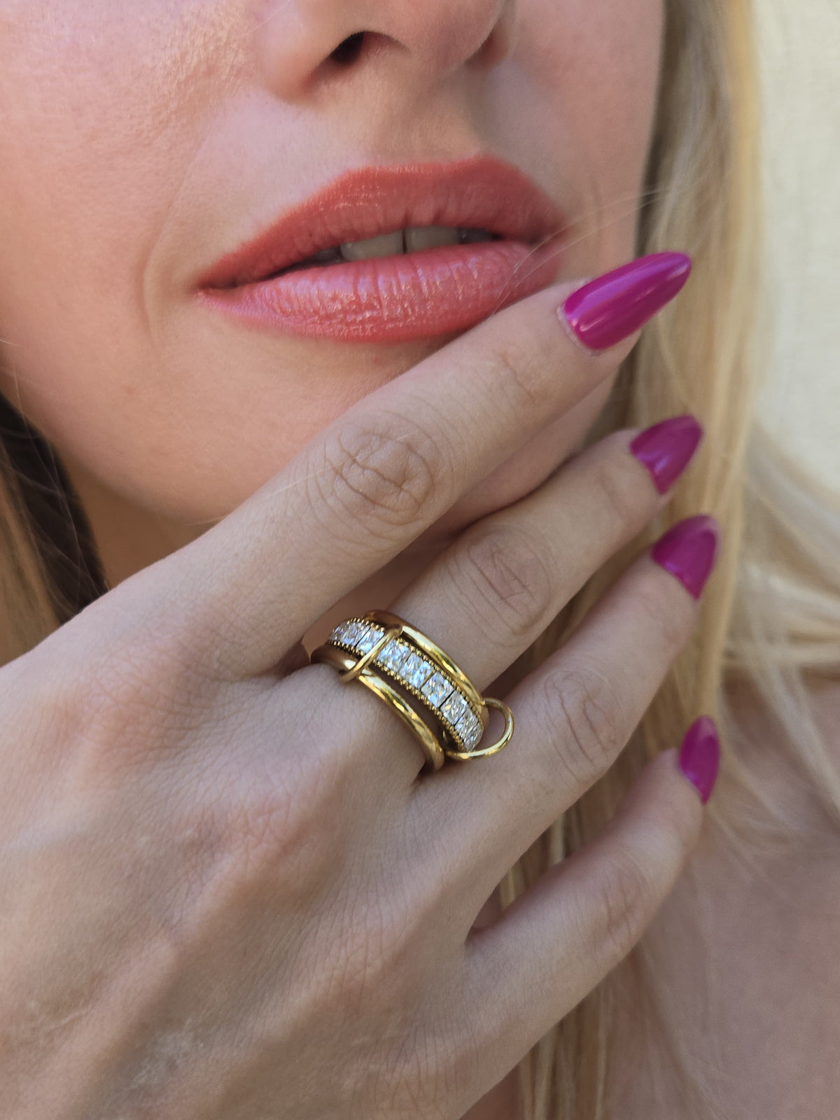 Bague empilable DIAMELIA - doré