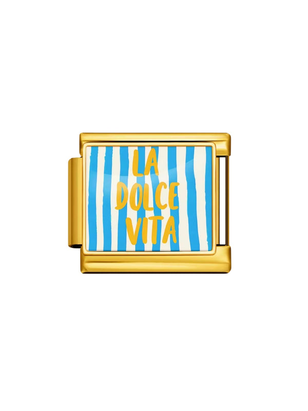 Charm italien LA DOLCE VITA BLEU doré