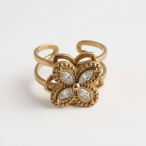 Bague rotative anti-stress OXALIS – doré