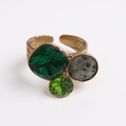 Bague TRYA vert – doré