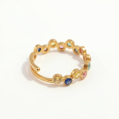 Bague HALO multicolore - doré