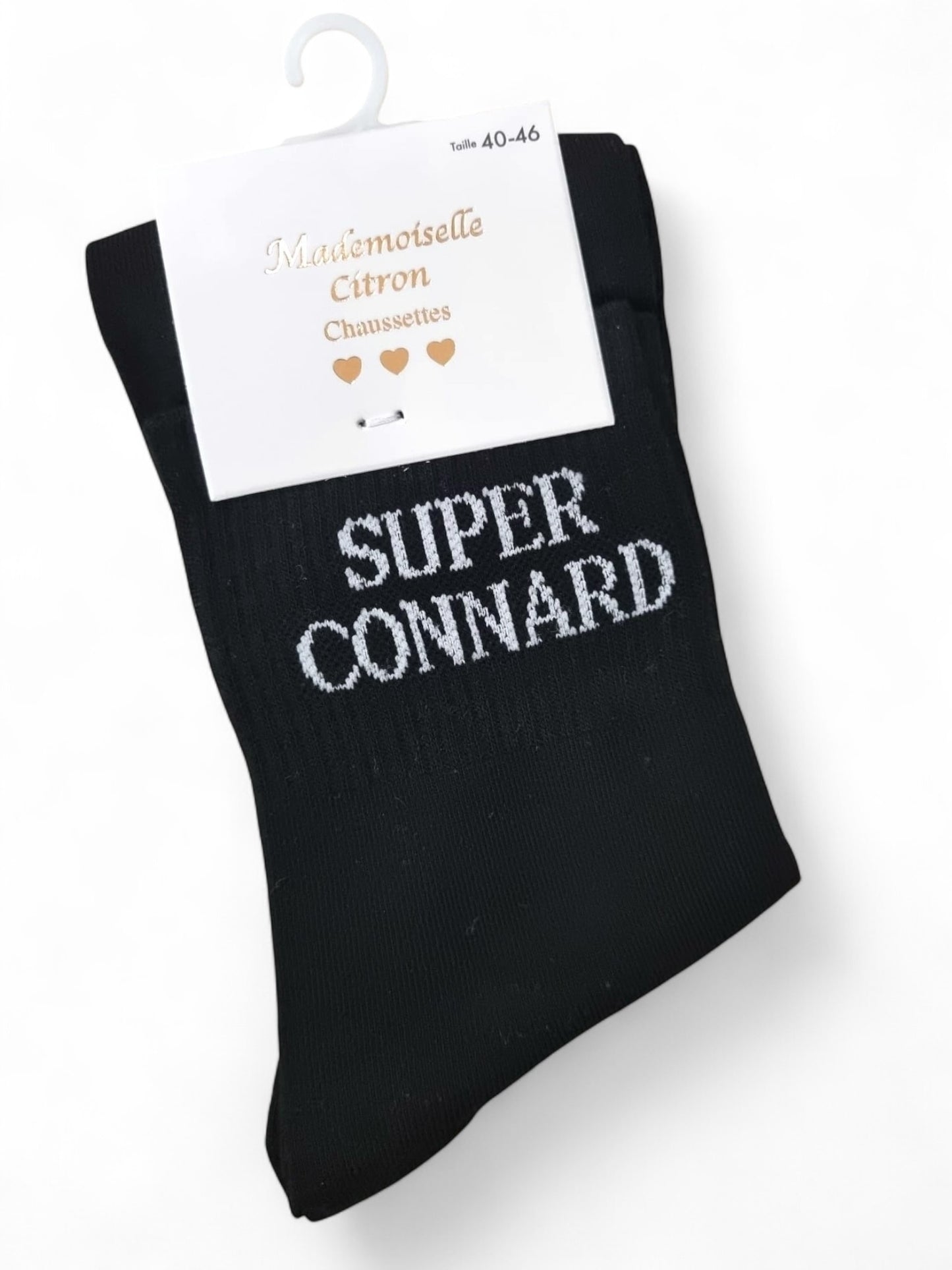 Chaussettes HOMMES à message SUPER CONNARD| Couleur aléatoire