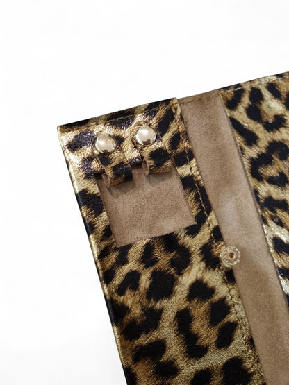 Pochette à bijoux en cuir | Léopard
