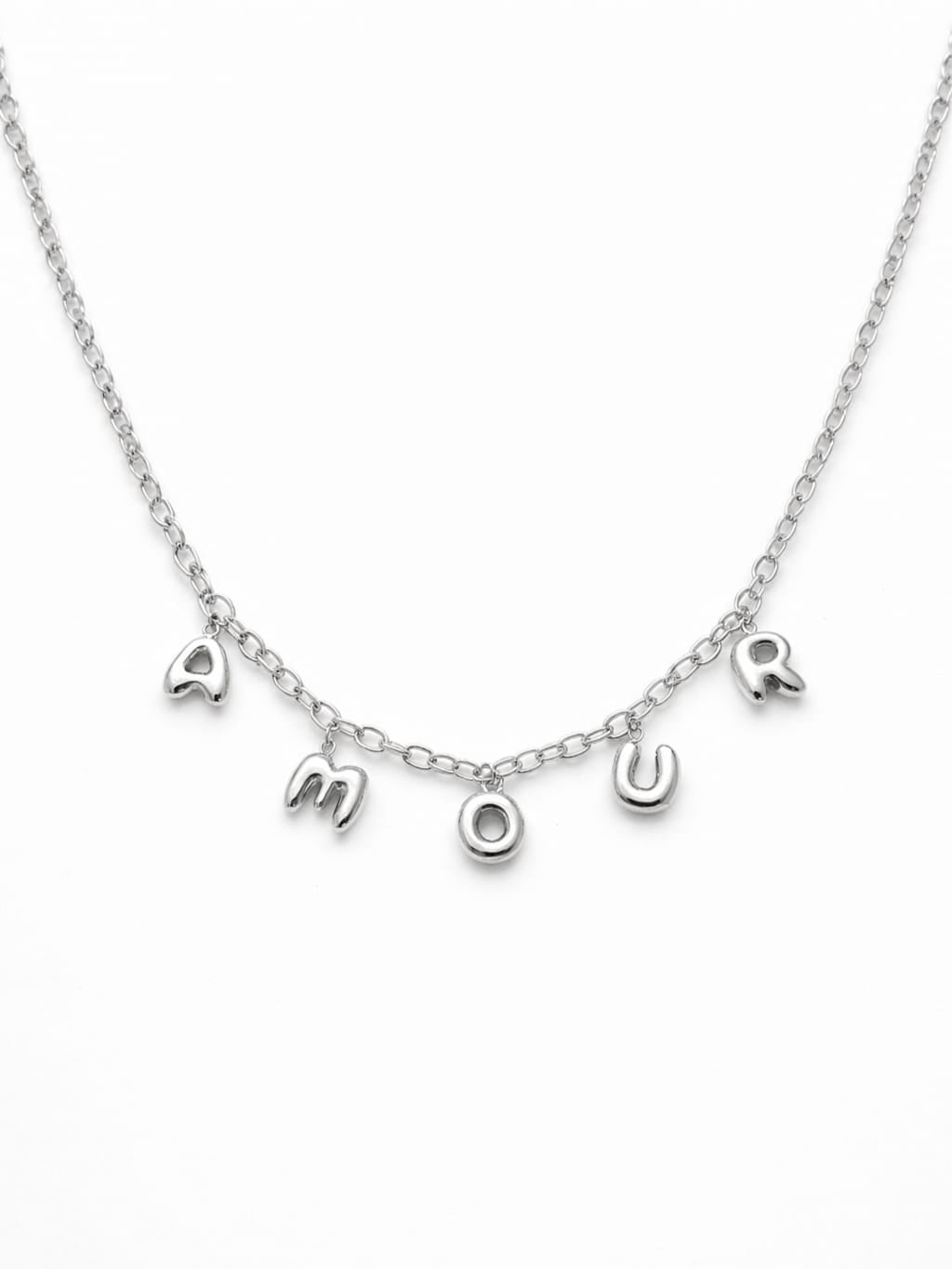 Collier lettres bubble Amour - argenté