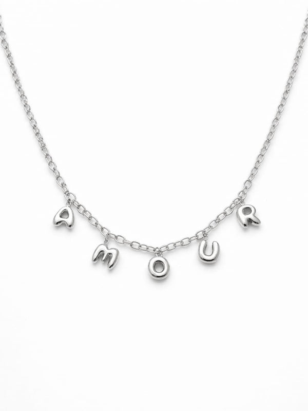 Collier lettres bubble Amour - argenté