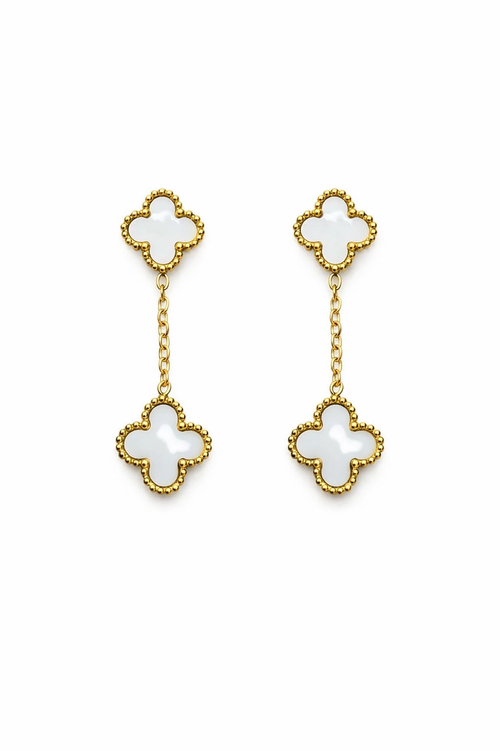 Boucles d’oreilles FLORINE - doré | blanc
