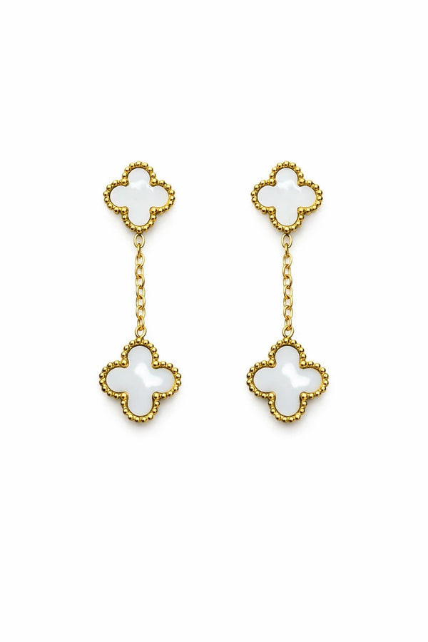 Boucles d’oreilles FLORINE - doré | blanc