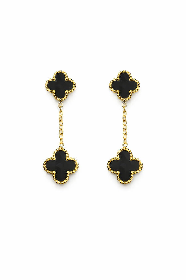 Boucles d’oreilles FLORINE - doré | noir