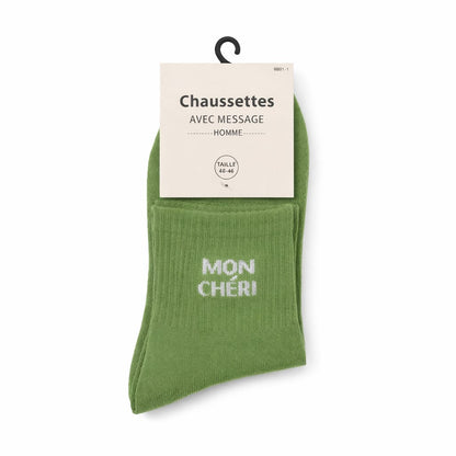 Chaussettes HOMMES à message MON CHÉRI | Couleur aléatoire