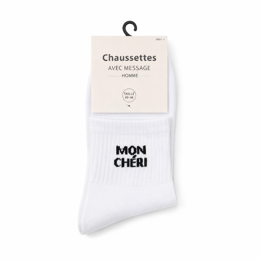 Chaussettes HOMMES à message MON CHÉRI | Couleur aléatoire