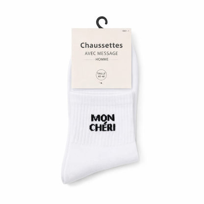 Chaussettes HOMMES à message MON CHÉRI | Couleur aléatoire