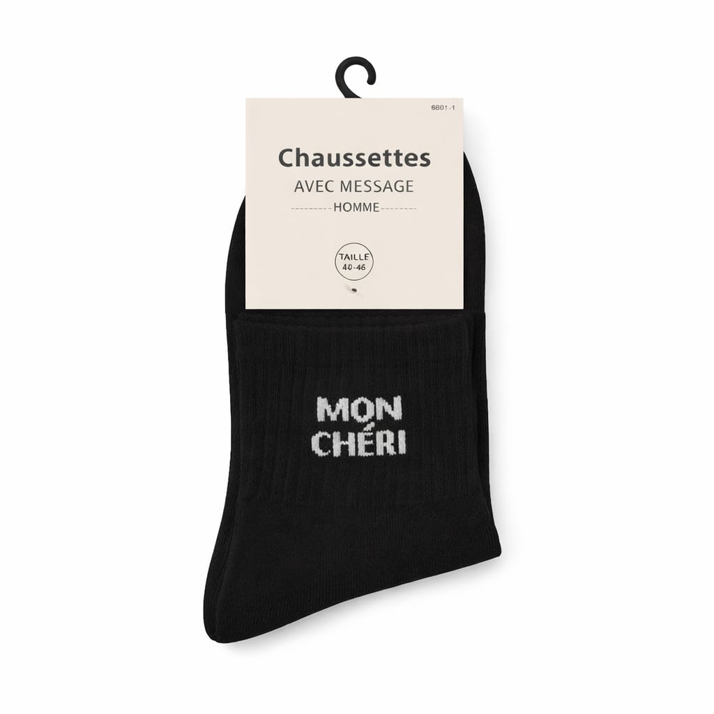 Chaussettes HOMMES à message MON CHÉRI | Couleur aléatoire