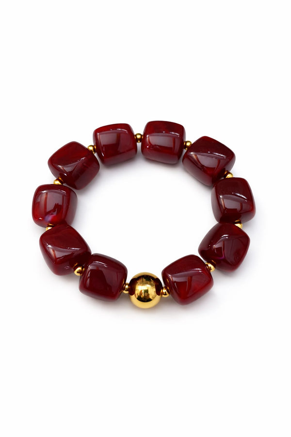 Bracelet élastique LORIANA | Grenat