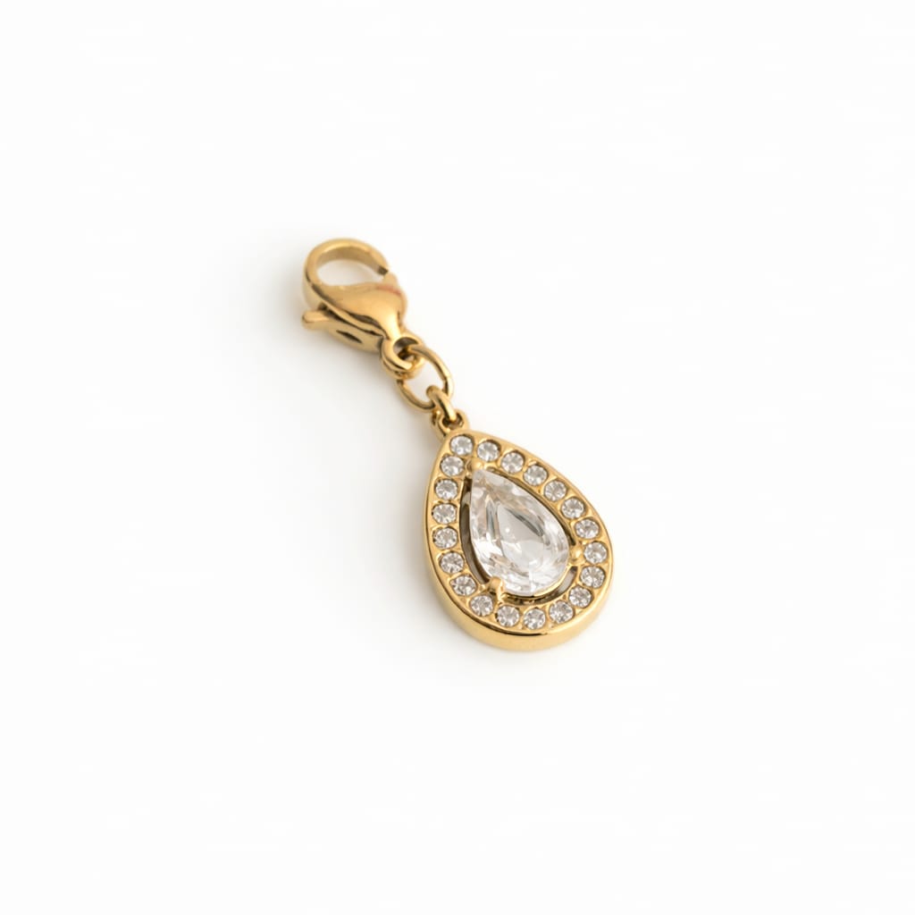 Charm goutte zircons PREMIUM - doré