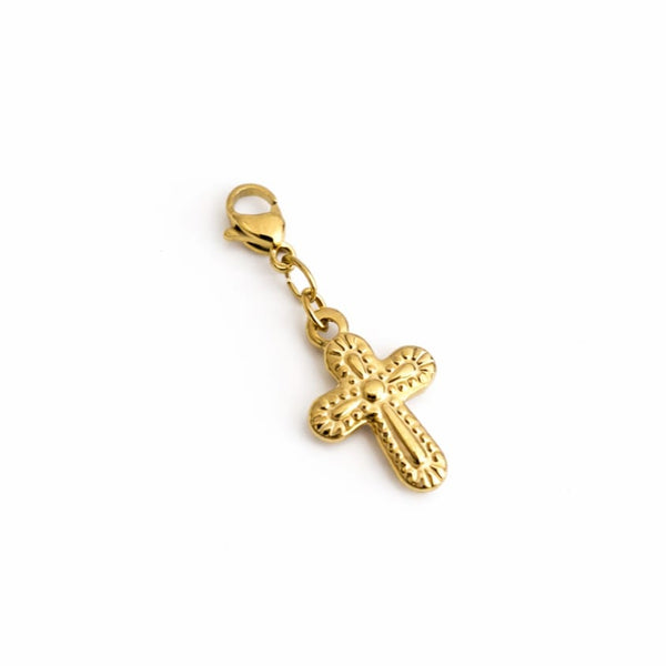 Charm croix baroque - doré