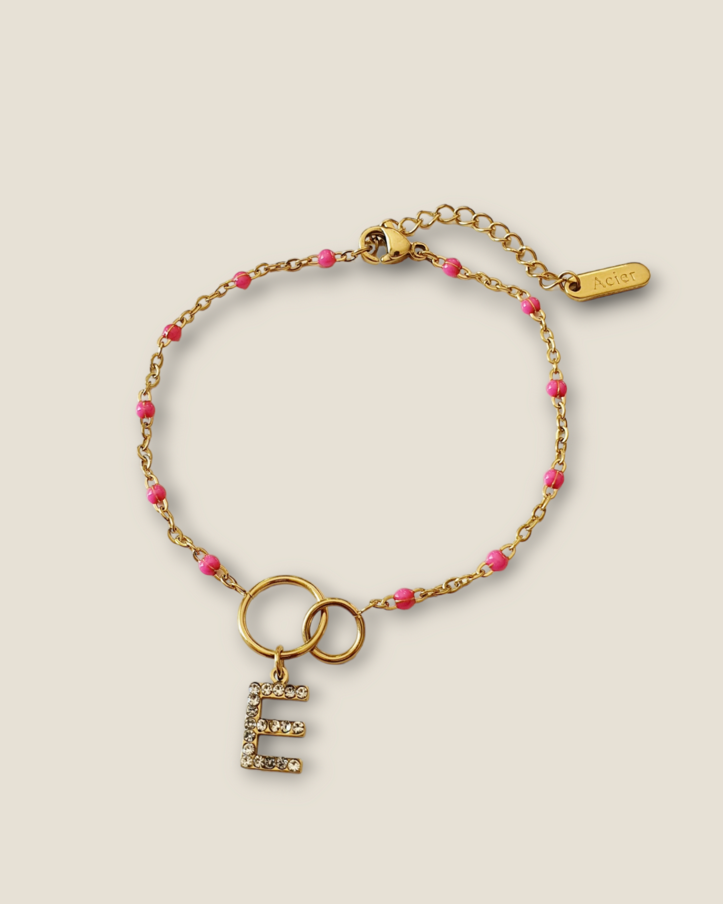 Bracelet CLARYA initiale - doré/rose
