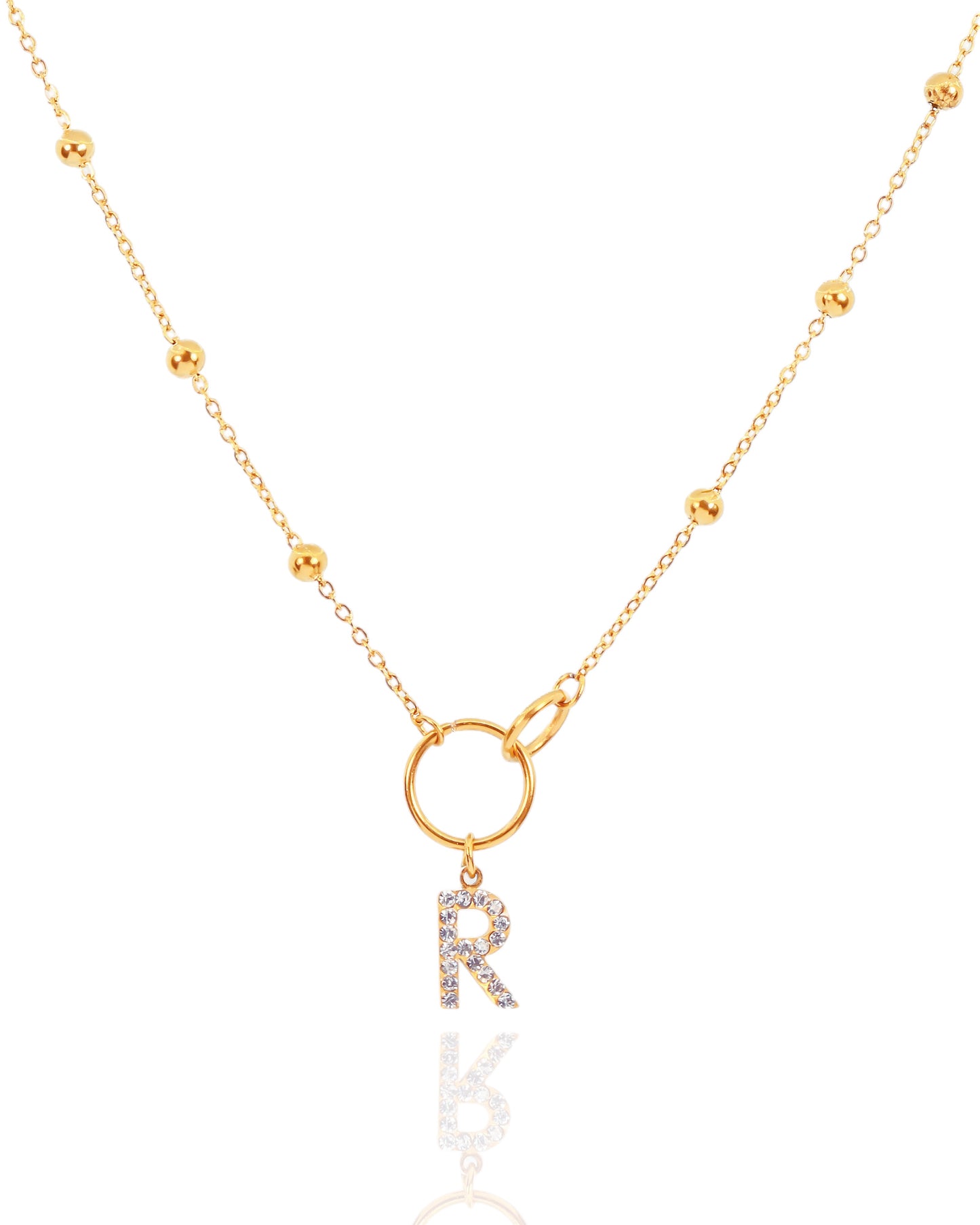 Collier ERIKA & petites perles (personnalisable) - doré