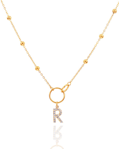 Collier ERIKA & petites perles (personnalisable) - doré