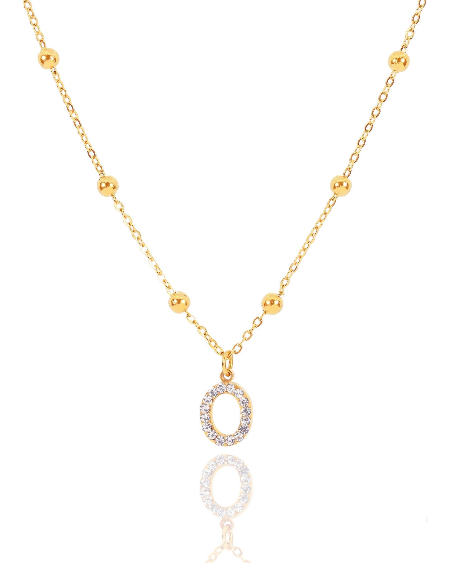 Collier petites perles initiale - doré